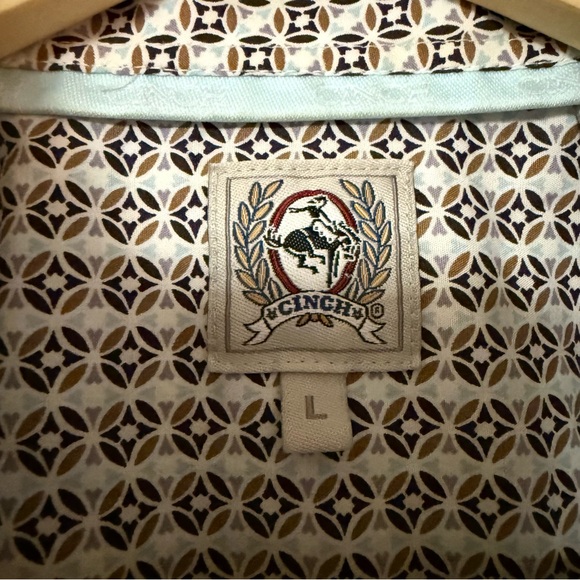 Cinch Men's Black and White Geometric Shirt - Picture 3 of 3